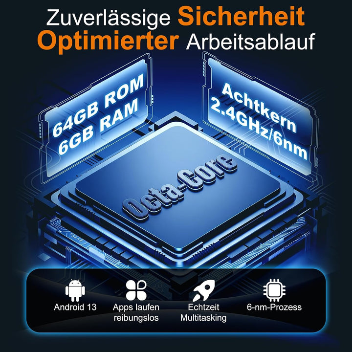 FARSET F35 Android-Barcode-Scanner mit lizenziertem Zebra-Engine, tragbarer PDA-Mobile-Computer, 6GB