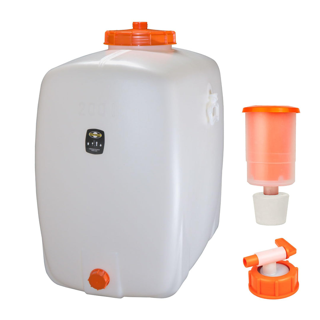 Mostfass 200 Liter mit Auslaufhahn NW 10 und Gärspund, Gärfass (200 L oval) für Most, Wein, Cider, S