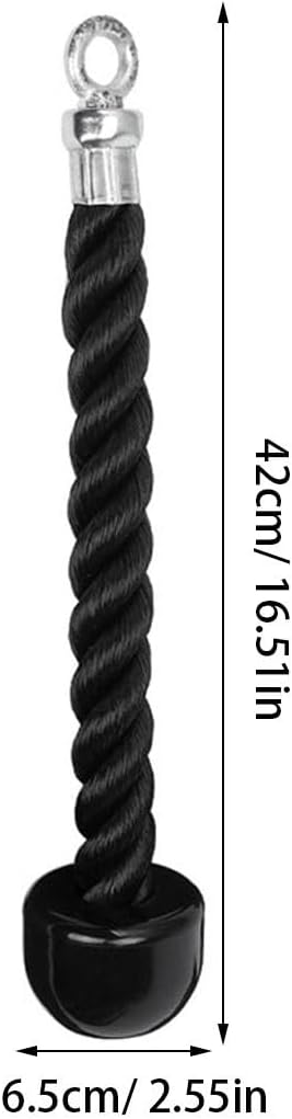 2 Stück Heavy Duty Single Grip Tricep Rope Fitness Zubehör Robustes Schwarzes Nylonseil mit Drehgele