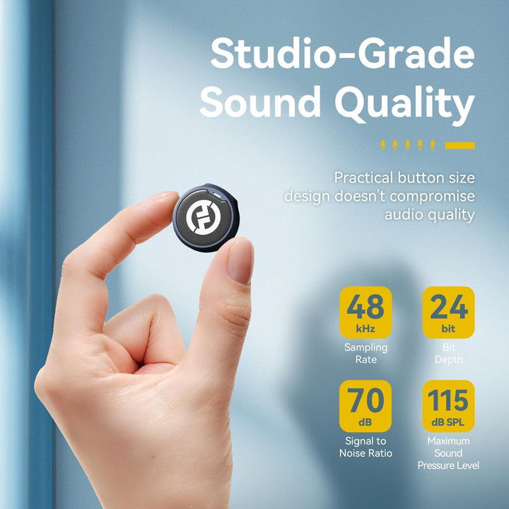 Hollyland Lark M2 Kabellos Lavalier Mikrofon für iPhone/Android/Kamera/PC/Laptop mit Lightning/USB-C