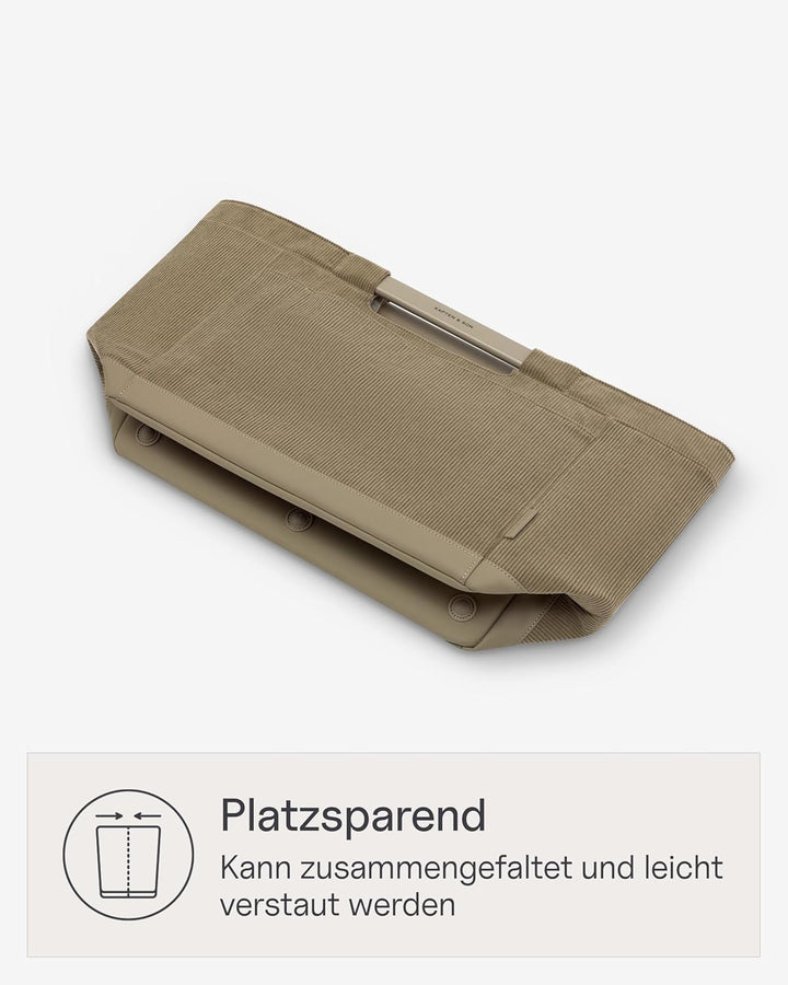 Kapten & Son Vaasa Einkaufskorb faltbar Cord Dusty Khaki 25 L | Korb Kord Grün | Inklusive Einkaufsw