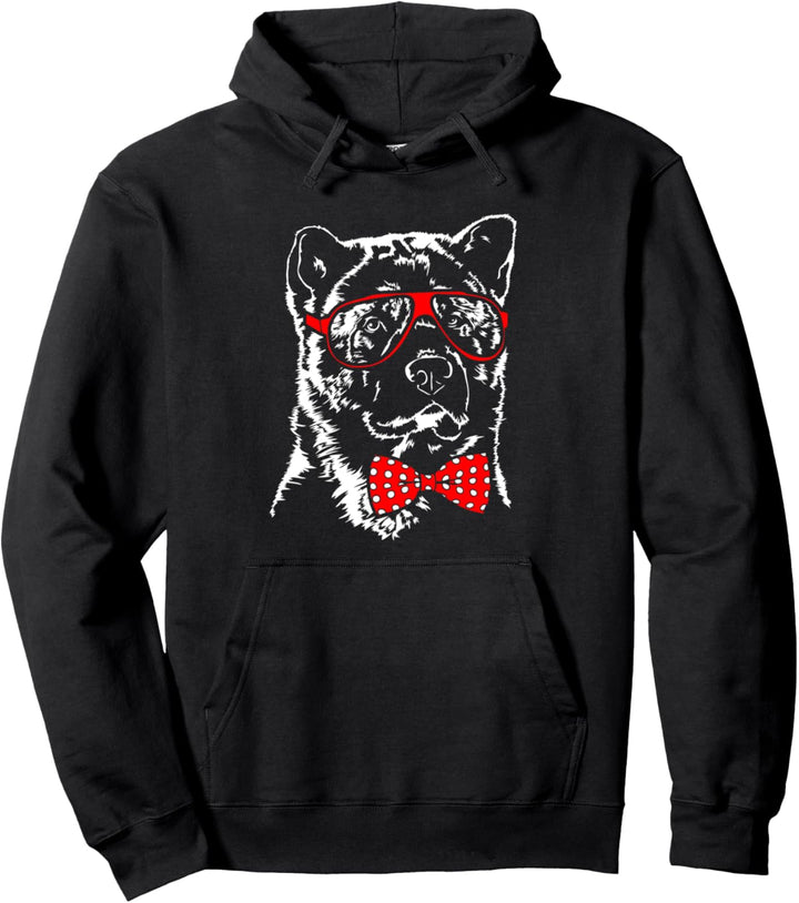 Süsser American Akita mit Brille Hund Hunde Pullover Hoodie