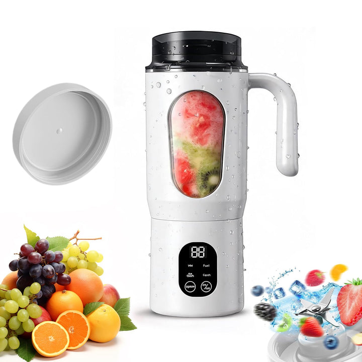 Tragbarer Mixer, 580 ml Persönlicher Mini Entsafter, Wiederaufladbarer Smoothie Maker, mit 12 Rostfr