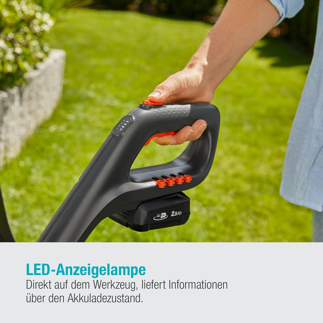 Gardena Akku-Trimmer ComfortCut 23/18V P4A ohne Akku: Rasentrimmer mit 230 mm Schnittkreis, Teleskop
