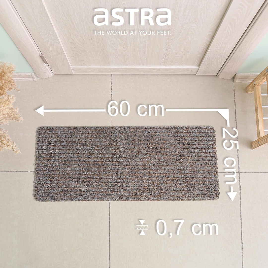 Astra Fussmatte innen beige Schmutzfangmatte rutschfest – Türmatte 25x60 cm 3er Set wasserabweisend