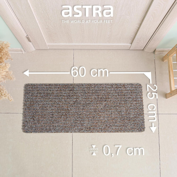 Astra Fussmatte innen beige Schmutzfangmatte rutschfest – Türmatte 25x60 cm 3er Set wasserabweisend