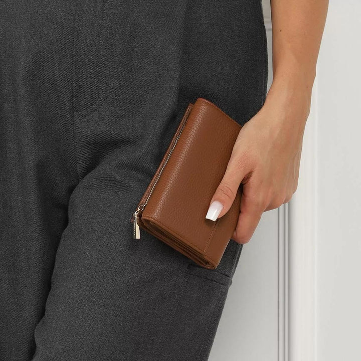 COCCINELLE Metallic Soft Wallet Grainy Leather Brule