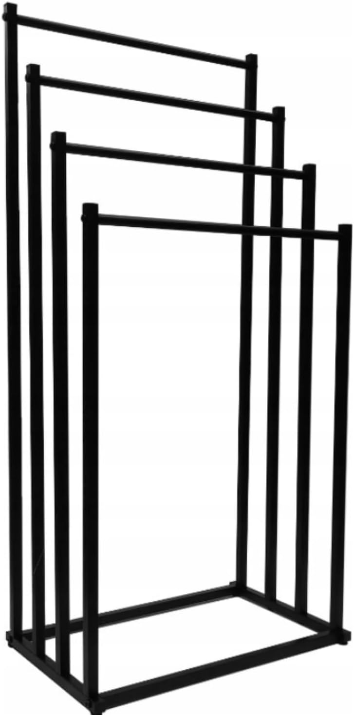 ZOLTA Handtuchhalter freistehend Loft Design schwarz 94×45×29 cm mit 4 Armen Metall Handtuchständer