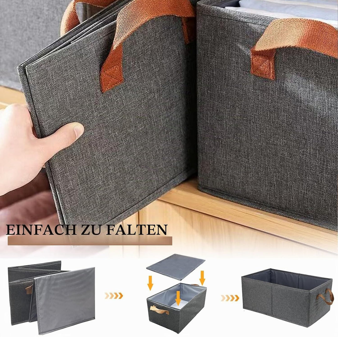 Aufbewahrungskörbe, zusammenklappbare Aufbewahrungsbox, 4 Stück, Stoff-Kleiderschrank-Organizer mit