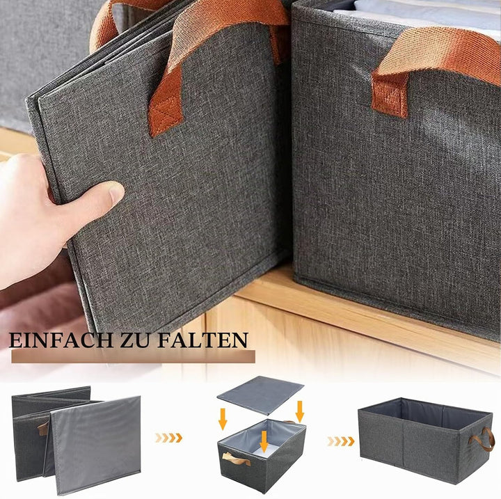 Aufbewahrungskörbe, zusammenklappbare Aufbewahrungsbox, 4 Stück, Stoff-Kleiderschrank-Organizer mit