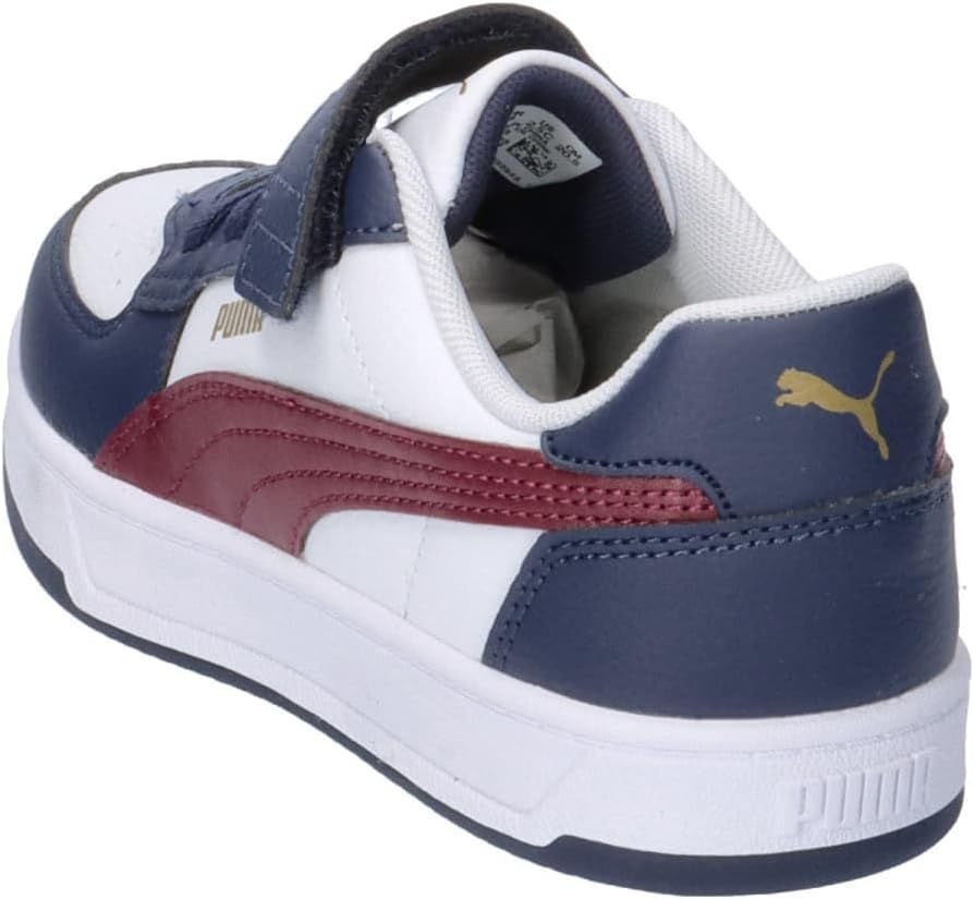 PUMA Unisex Kinder Caven 2.0 Ac+ Ps Sneaker, 28 EU Puma White Dark Jasper Puma Navy Gold