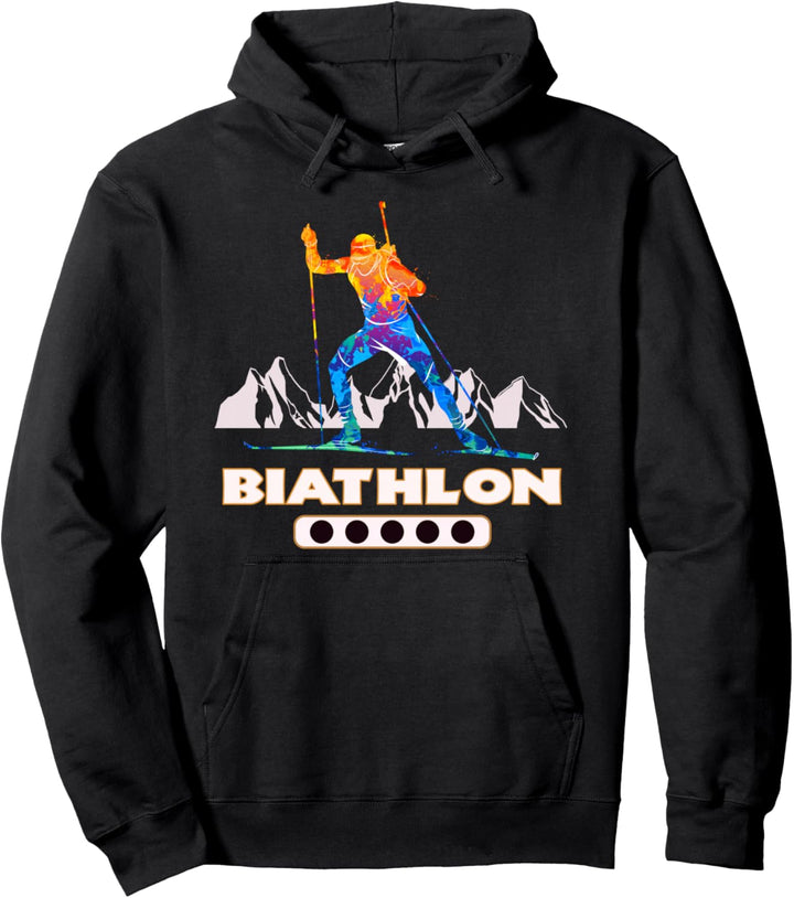 Biathlet Wintersport Motiv für Herrn und Damen | Biathlon Pullover Hoodie