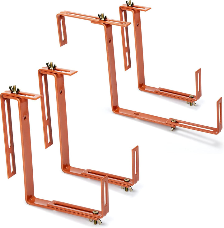 com-four® 4x Blumenkastenhalter für Balkon-Brüstungen und Geländer - flexible Befestigung aus Metall