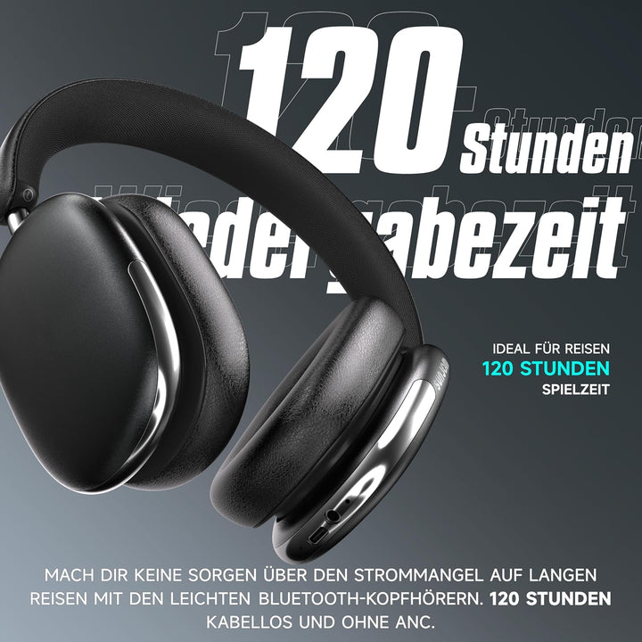 Freepods 120H Spielzeit Bluetooth ANC/ENC Over-Ear-Kopfhörer Aktive Geräuschunterdrückung drahtlos,
