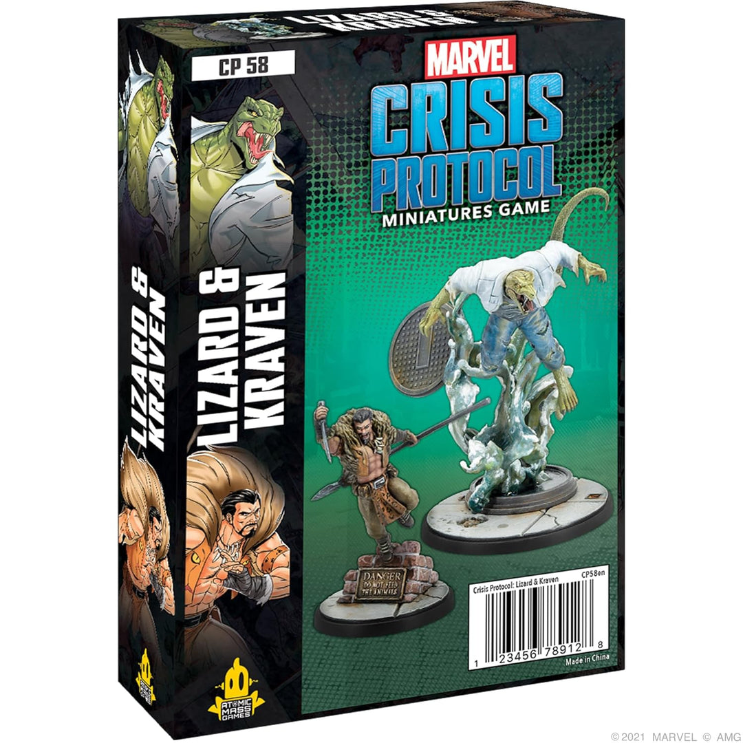 Atomic Mass Games , Marvel Crisis Protocol: Character Pack: Lizard & Kraven, Miniatures Game, Ages 1