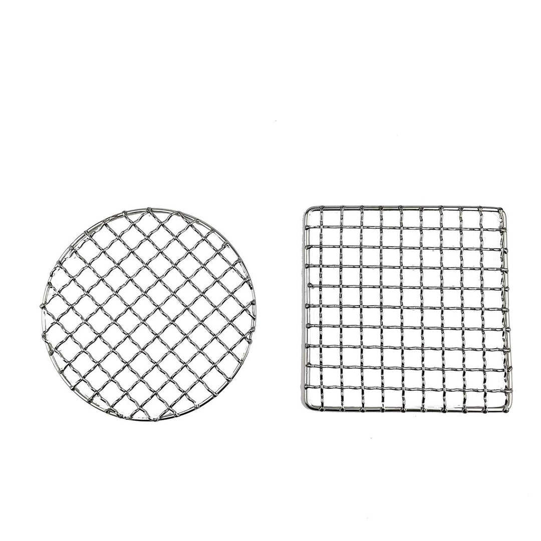 2 Stück Backpacker Bushcraft Grillrost Edelstahl BBQ Kochen Grill Mesh Lagerfeuer Grill Quadratisch