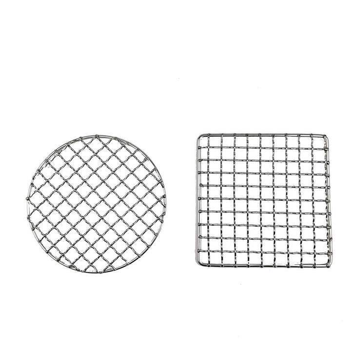 2 Stück Backpacker Bushcraft Grillrost Edelstahl BBQ Kochen Grill Mesh Lagerfeuer Grill Quadratisch