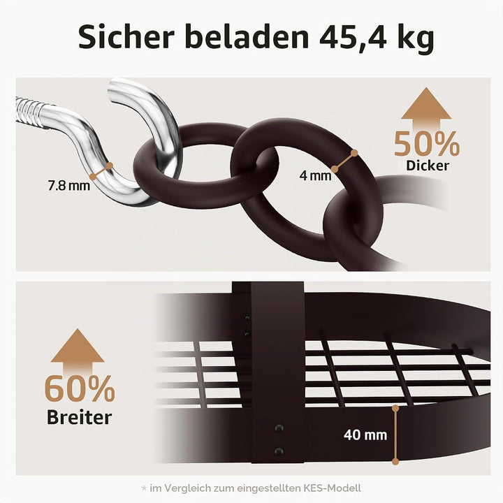 KES 85x39cm Ölbronze Topfhalter Pfannenhalter Hängeregal Küche Topfregal Deckenregal Hängend Küchenr