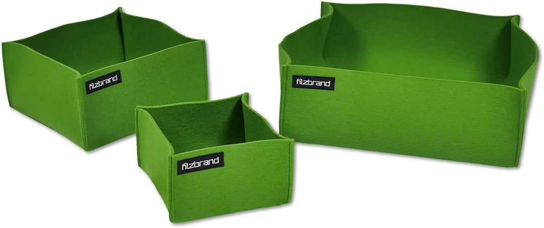 Dekoschale / Korb aus Designfilz von filzbrand, gross, grasgrün, Grasgrün