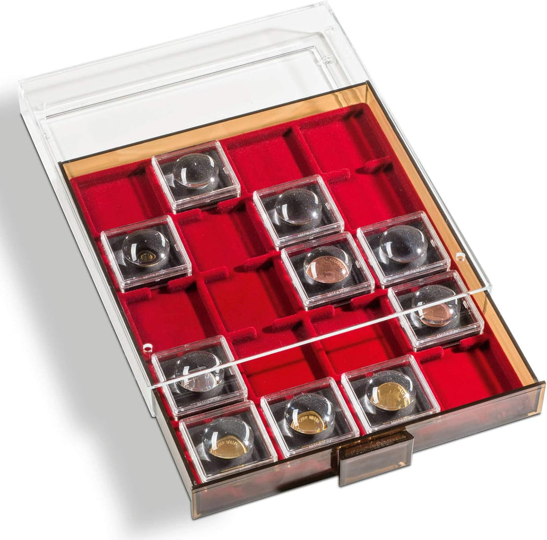 Leuchtturm 303584 Münzbox XL - ohne Facheinteilung, Innenformat: 270 x 210 x 22 mm, eckige Fächer -
