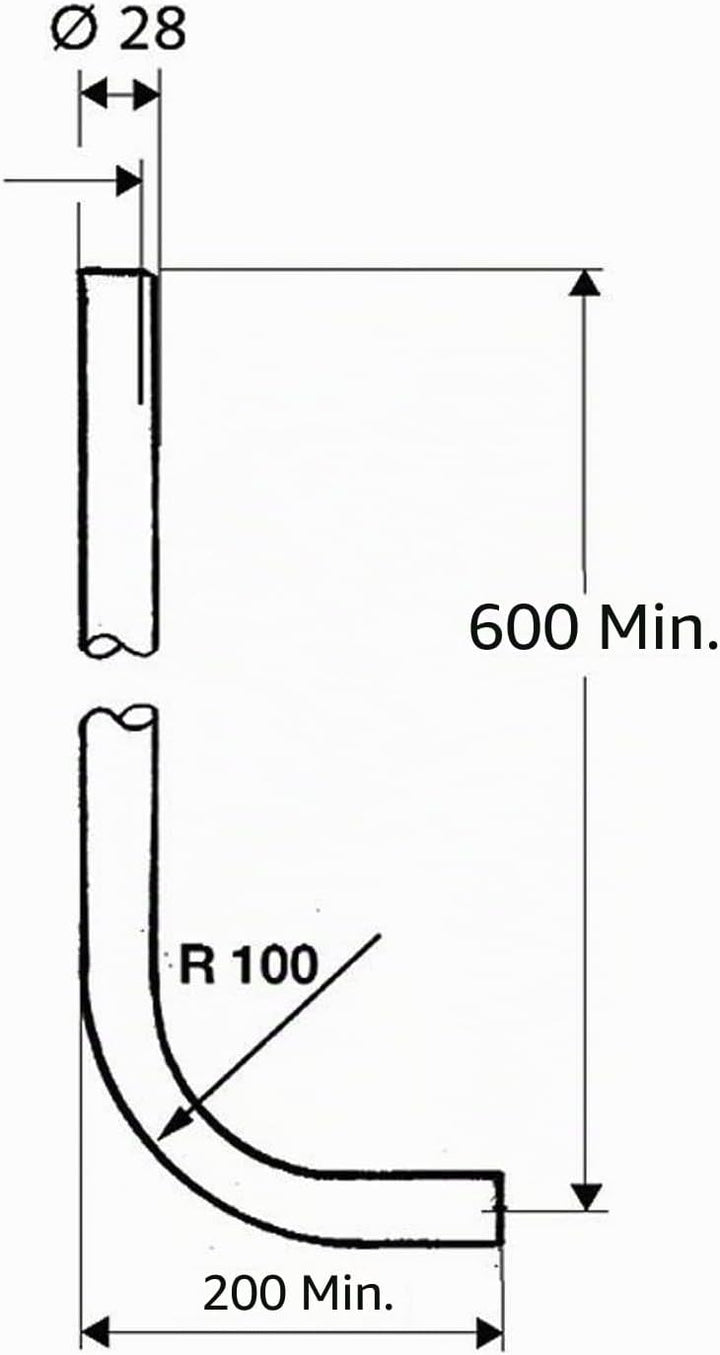 Schell – Ein Spülrohrgarnitur WC ~ 28, 600 x 200 mm chrom