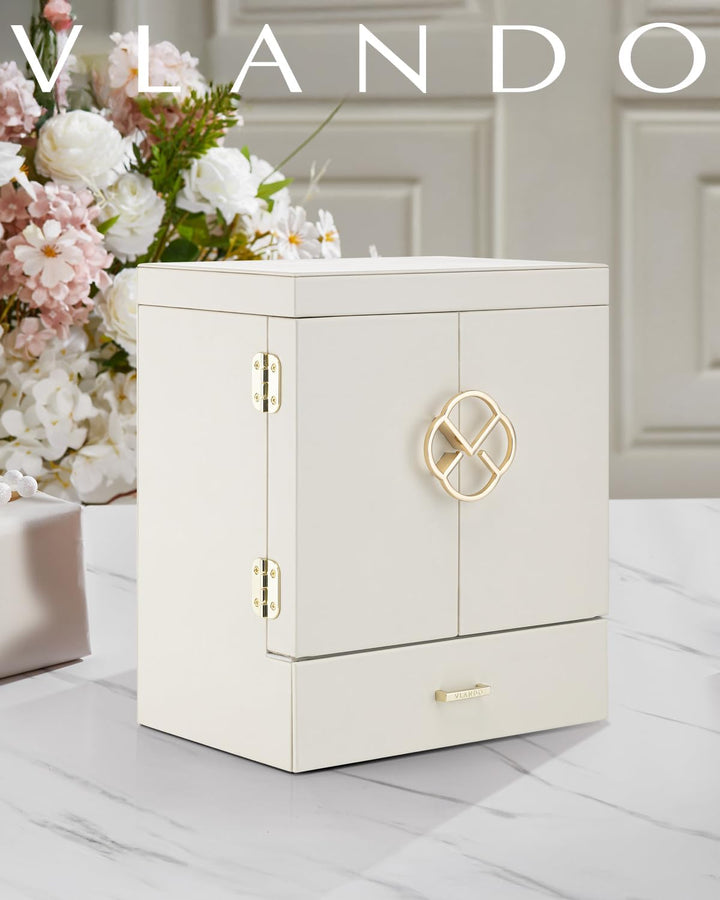 Vlando Schmuckkasten Gross, Französisches Schmuckkästchen 6 Ebenen, Schmuck Organizers Gross XXL mit