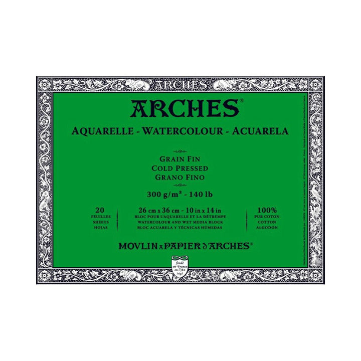 Arches Water Colour Block Aquarellblock, Holz, weiss, 36 x 26 x 1 cm Kaltpresse 36 x 26 x 1 cm, Kalt