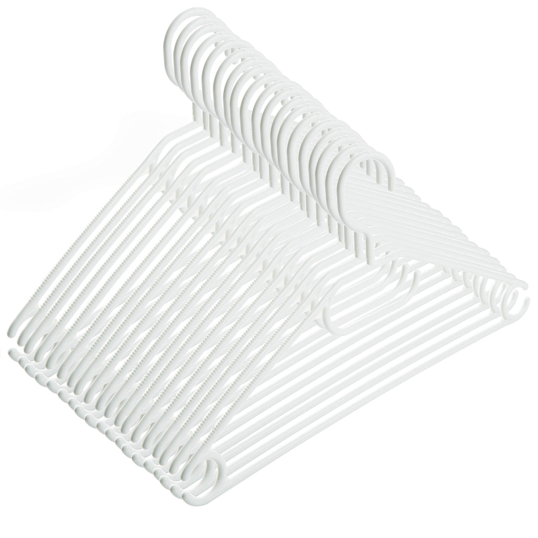 50 Kleiderbügel weiss mit drehbaren Haken, aus Kunststoff, Länge ca. 41 cm - Weiss - Made in EU - Um