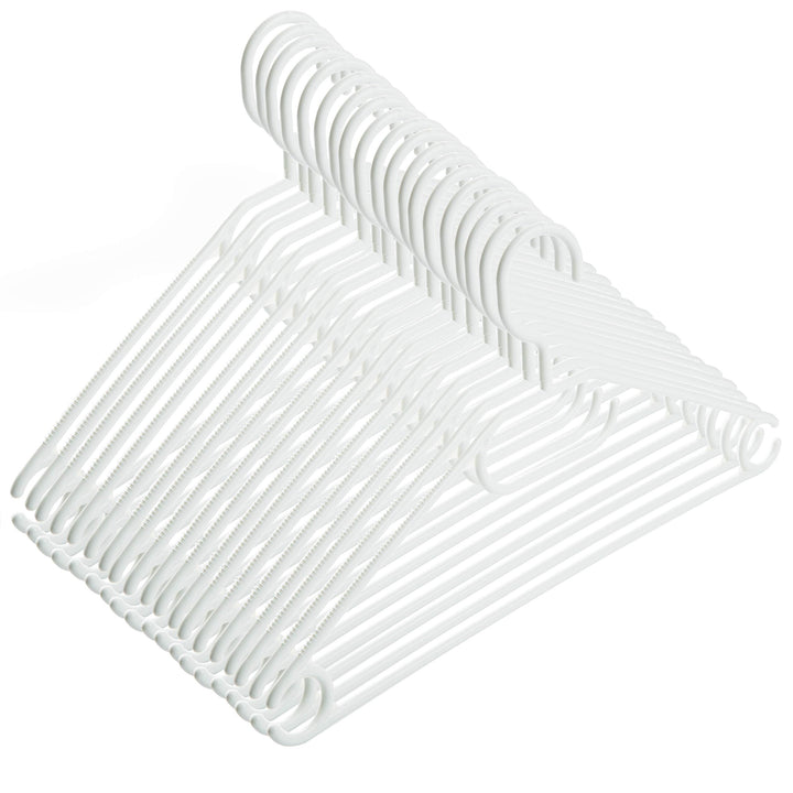 50 Kleiderbügel weiss mit drehbaren Haken, aus Kunststoff, Länge ca. 41 cm - Weiss - Made in EU - Um