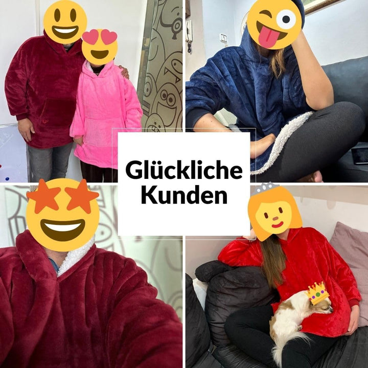 KolnAix Hoodie Decke, Oversize Pullover für Damen und Herren, Flauschiger Kuschelpullover mit Kapuze