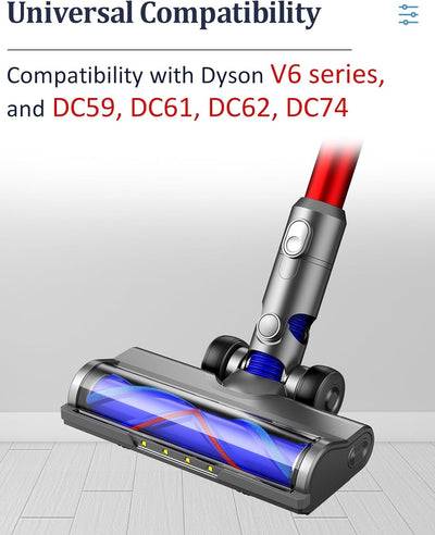 Nekuma Hartboden-Aufsätze für Dyson V6 Staubsauger mit LED-Lichtern, Bürstenmotor-Kopf Ersatzteile f