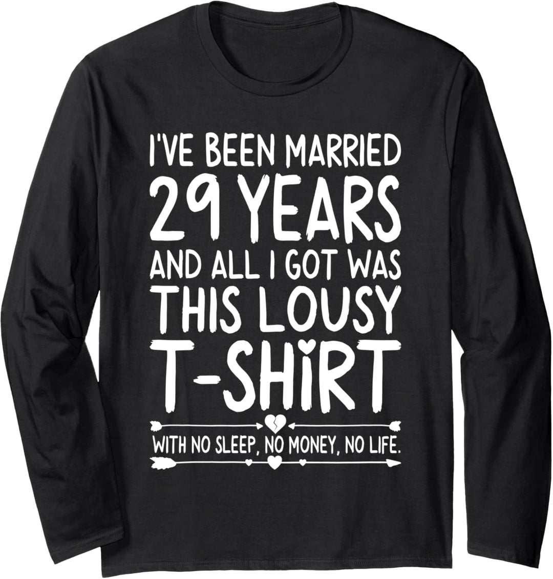 29th Wedding Anniversary Shirt for Her Him Wife and Couples Langarmshirt