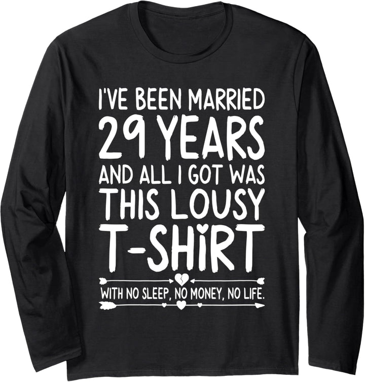 29th Wedding Anniversary Shirt for Her Him Wife and Couples Langarmshirt