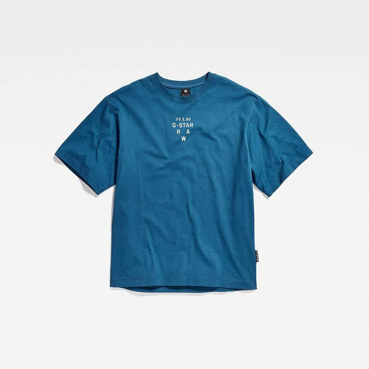 G-STAR Herren Stencil Center Graphic Boxy T-Shirts, Blau (Nitro D22387-4561-1861)