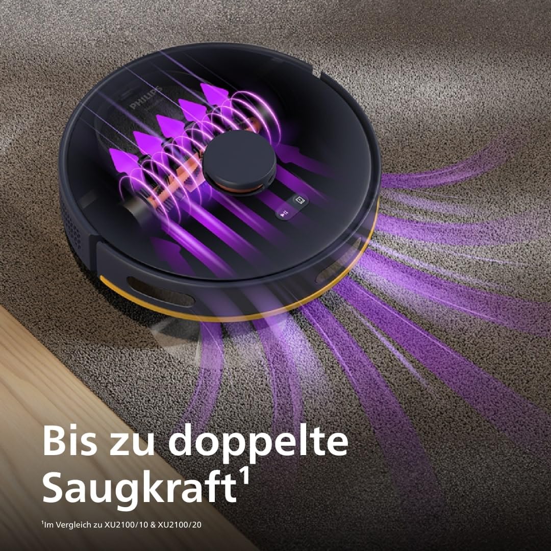 Philips Homerun Serie 2000 2. Gen: 2-in-1 Saug- und Wischroboter mit Absaugstation, 6.000pa Saugkraf