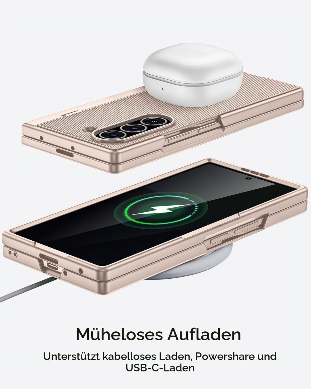Miimall Kompatibel mit Samsung Galaxy Z Fold 6 Hülle mit S-Pen &amp; Stifthalter, [HD Displayschutz] Ult