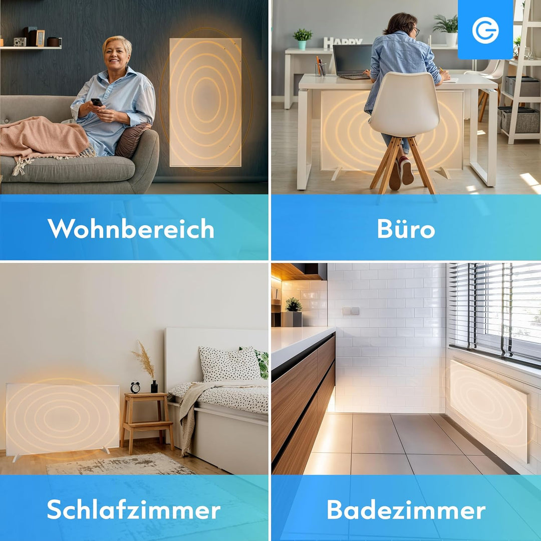 Silvergear® Infrarotheizung Standgerät Smart 450W | Infrarotheizung Energiesparend mit Thermostat |