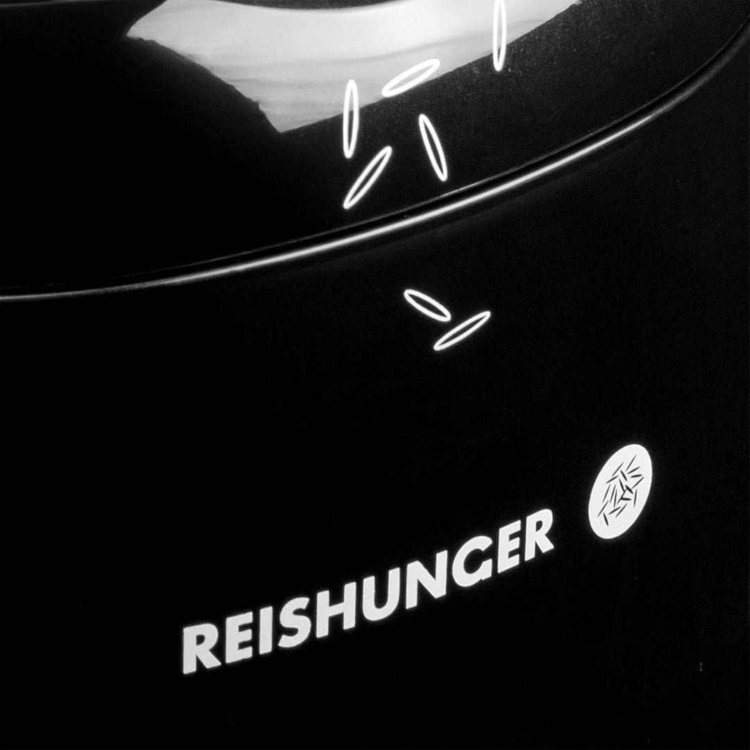 REISHUNGER Mini Reiskocher – 0,3L – 1-2 Portionen – Starterset – Schwarz | hochwertige Keramikbeschi