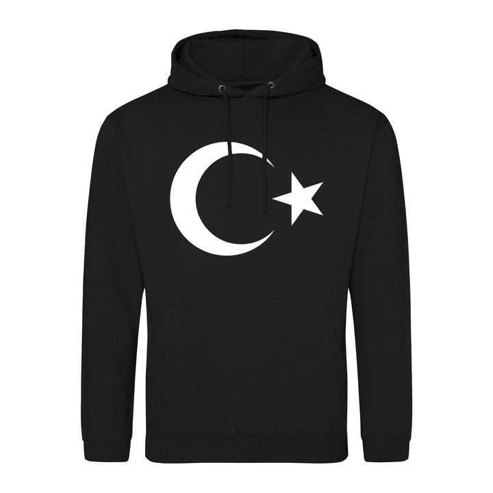 huuraa Unisex Hoodie Türkei Flagge Halbmond und Stern Pullover Vegan Grösse S-3XL mit Motiv für alle