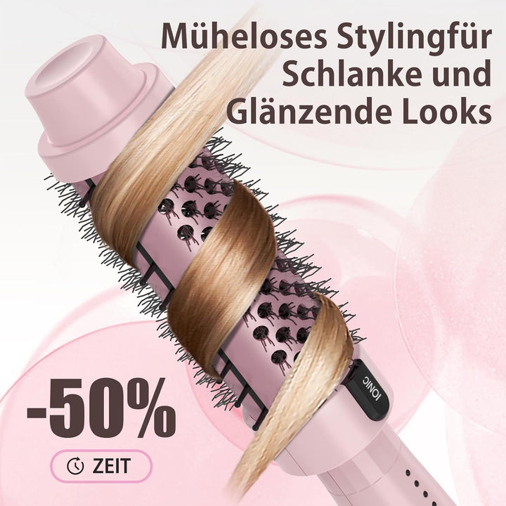 Thermal Brush, Thermobürste Negativ-Ionen, Elektrische Rundbürste mit 5 Temperaturstufen, Stylingbür