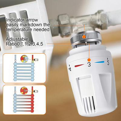 6 Stück Thermostatkopf, Thermostat Heizung, M30 X 1.5 Heizkörperthermostat, Thermostatkopf Heizkörpe