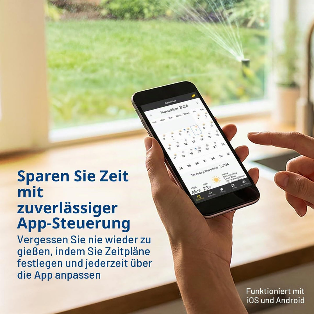 Orbit 57946 B-hyve Smart 6-Zonen-Sprinkler-Controller für drinnen und draussen, kompatibel mit Alexa