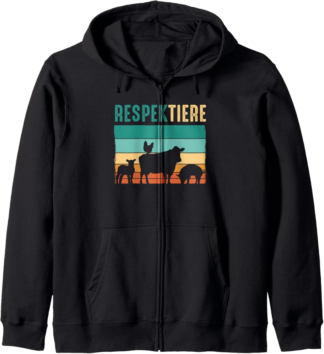 Vegetarier Veganer Tierschutz Tierrecht Veggie Respektiere Kapuzenjacke