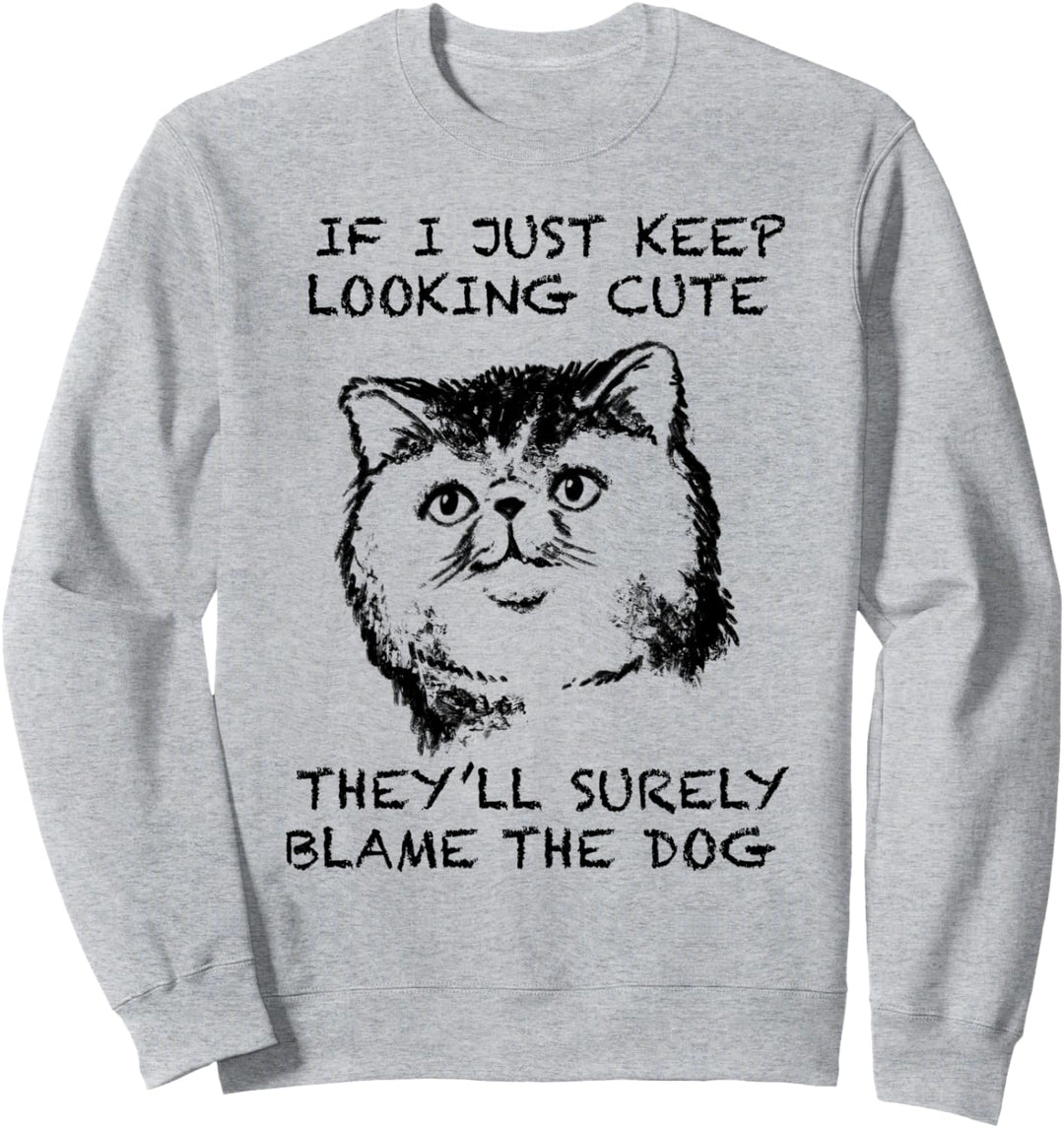 Persische Lustige Katze Zitat Hand gezeichnete Kunst Sweatshirt