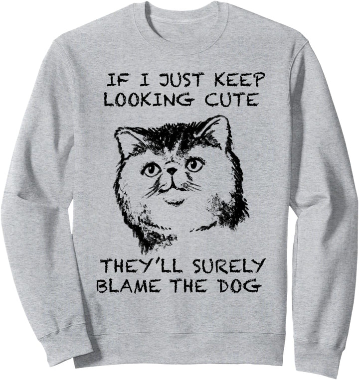 Persische Lustige Katze Zitat Hand gezeichnete Kunst Sweatshirt