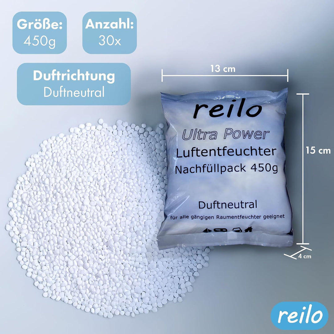 30x 450g Ultra Power Luftentfeuchter Granulat, Raumluftentfeuchter im Vliesbeutel, Nachfüllpacks für