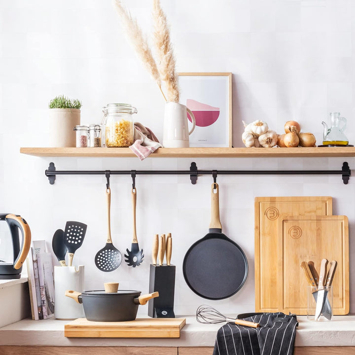 MasterChef Topf Klein mit Glasdeckel, Induktions Töpfe, Pastatopf, Suppentopf, Schwarz Aluminium-Koc