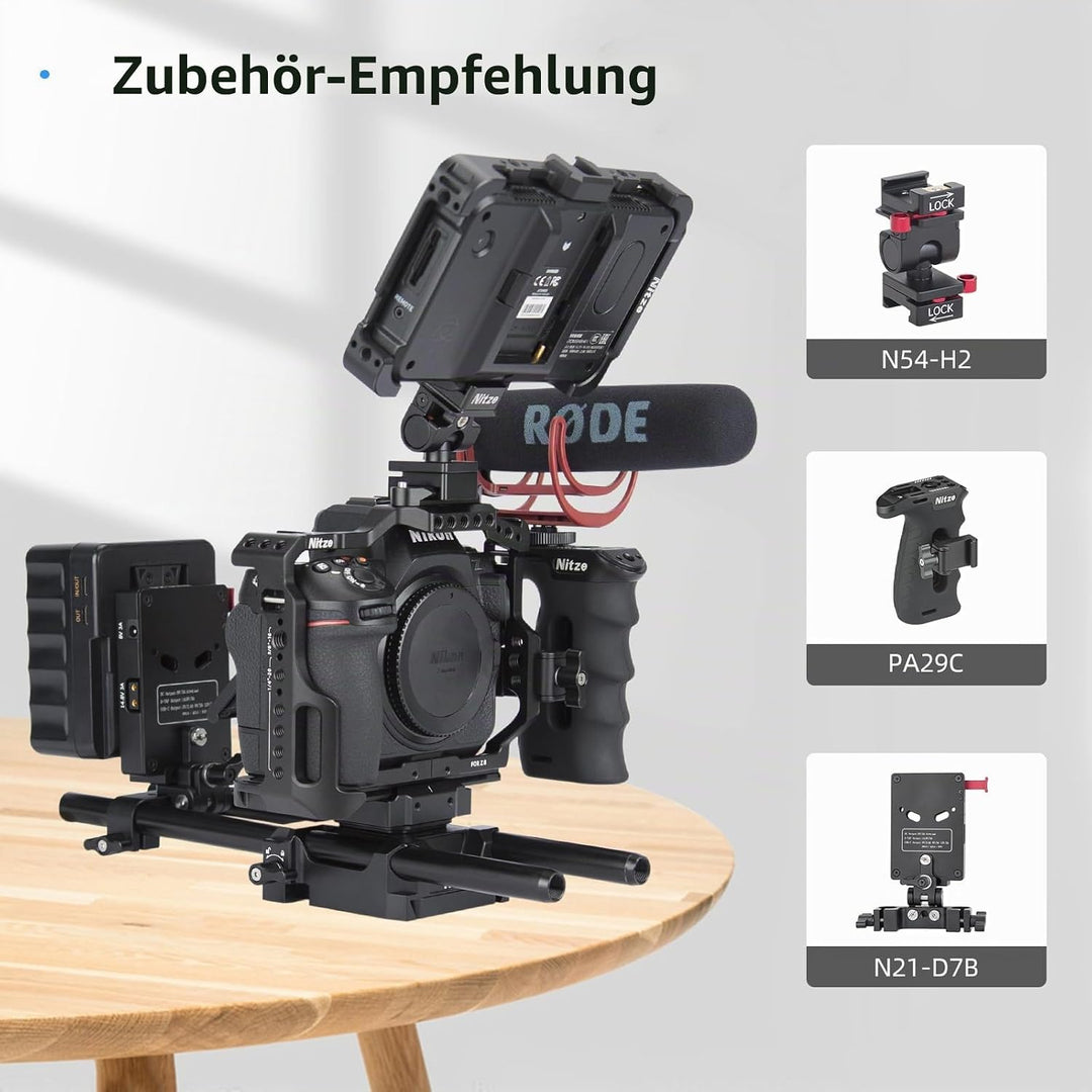 Nitze Z8 Camera Cage für Nikon Z 8 Kamera, Z8 Kamerakäfig Vollkäfig mit Integrierter NATO Schiene, Z