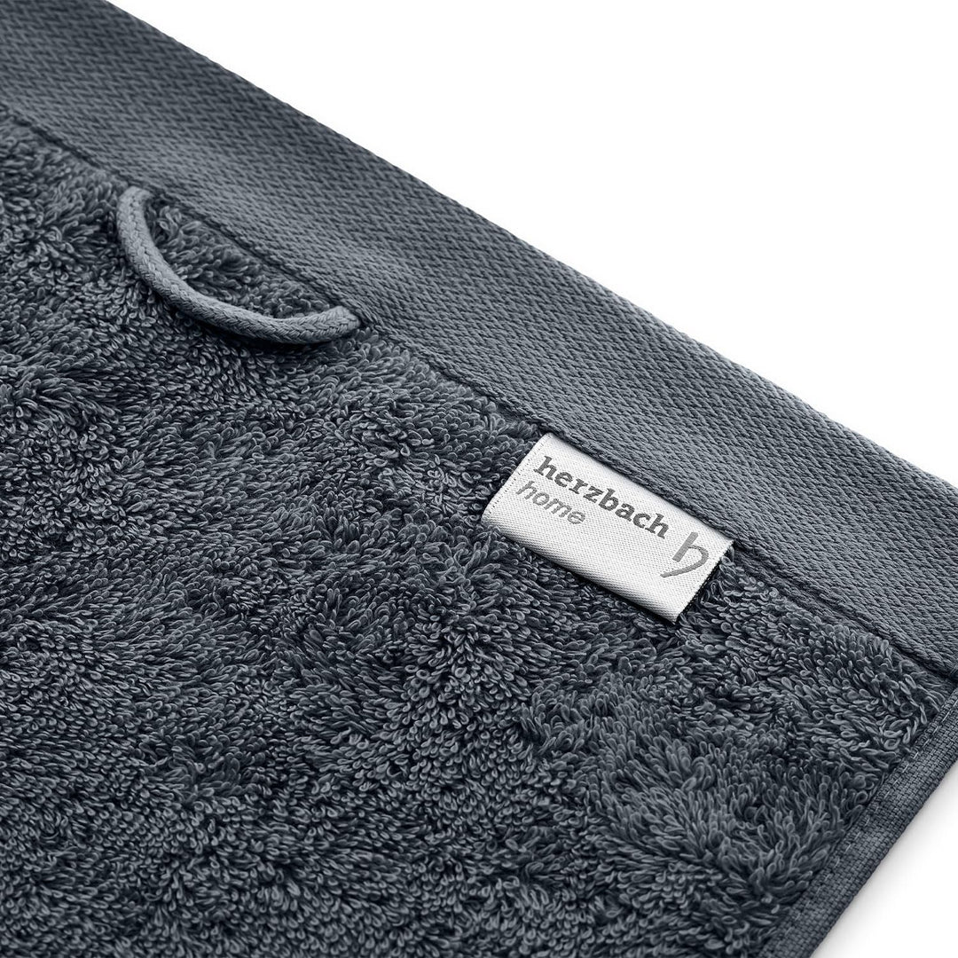 herzbach home Premium Handtücher 50 x 100 cm 2er-Set (Anthrazit) – Hochwertige, weiche &amp; saugstarke