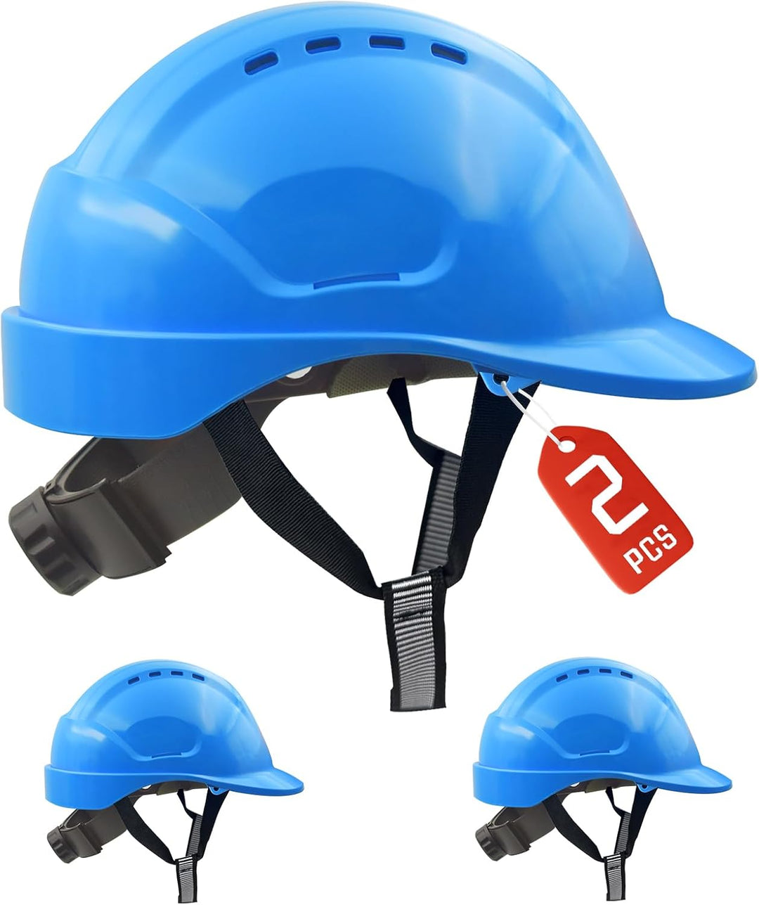 Bauhelm EN397, Mustbau Sicherheitshelm, Arbeitshelm Schutzhelm mit DIY Steckplätze für 53-65 cm Kopf